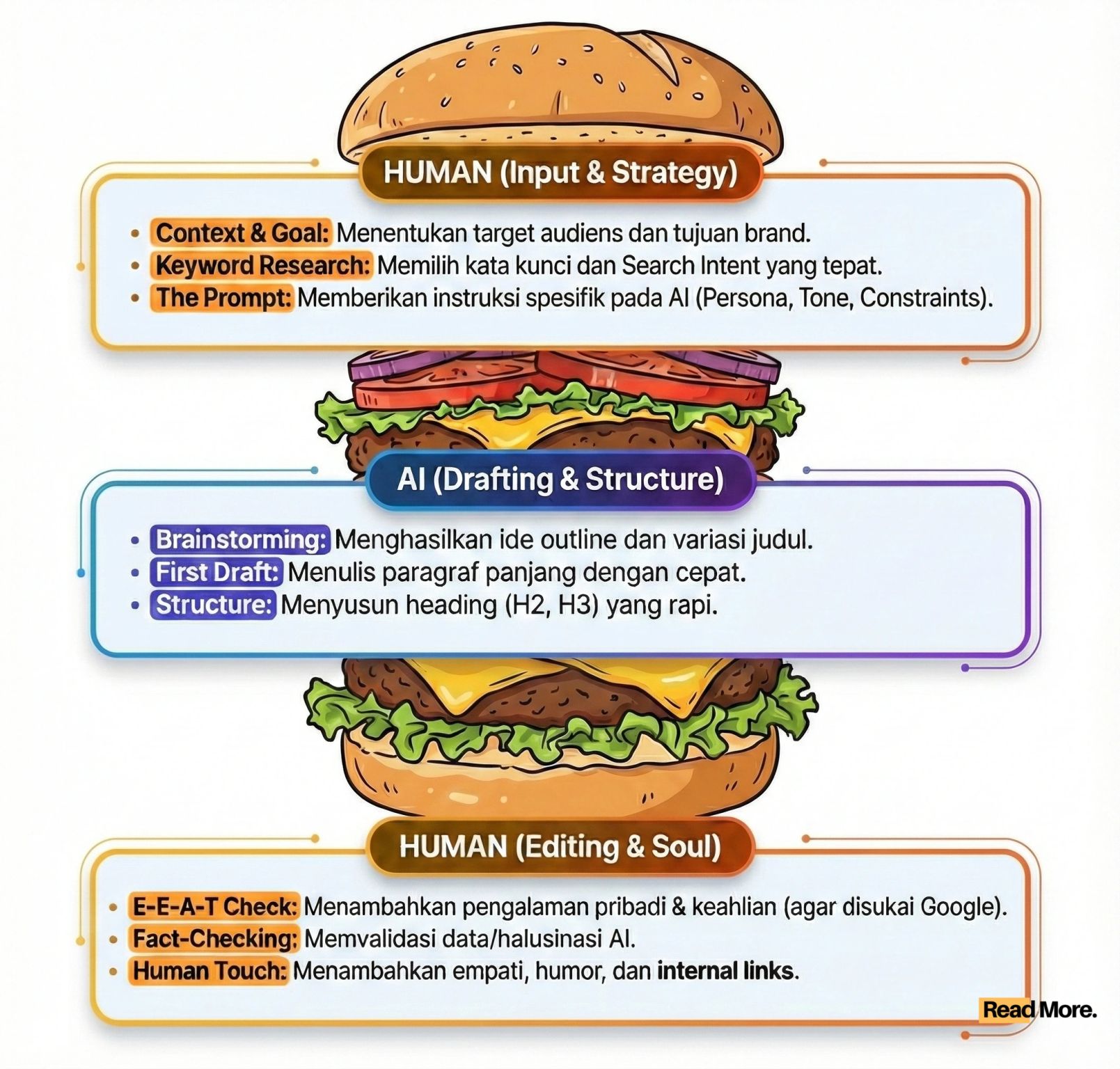 menulis dengan bantuan ai menggunakan metode sandwich framework